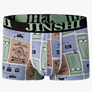 NWT JINSHI Photograph Graphic Print Soft Breathable Boxer Briefs